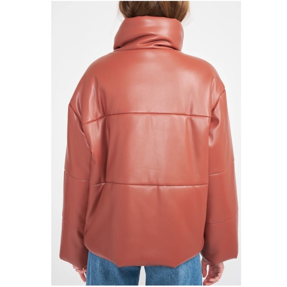 En Saison Lana Faux Leather Puffer Jacket - Picture 3 of 4